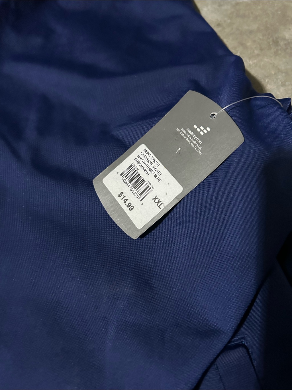 Bcg Men’s Track Jacket Xxl Navy Blue Full Zip Athletic Nwt — image 3 of 3